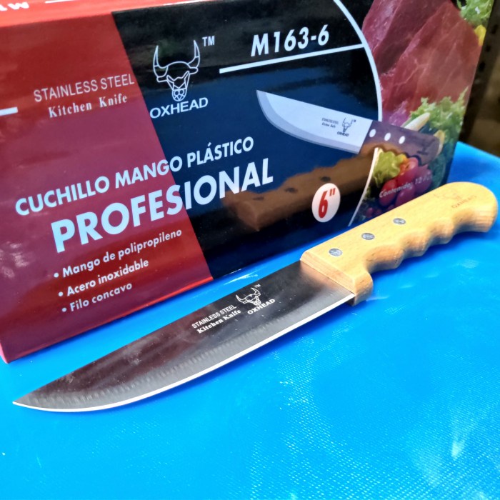 

Terlaris Pisau Oxhead Profesional 6" 7" 8" Gagang Kayu Knife Cutting Tajam