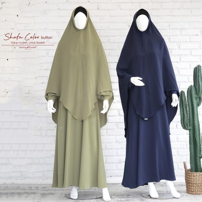 COLOR BUTTON Gamis Khimar - Shafa Jilbab