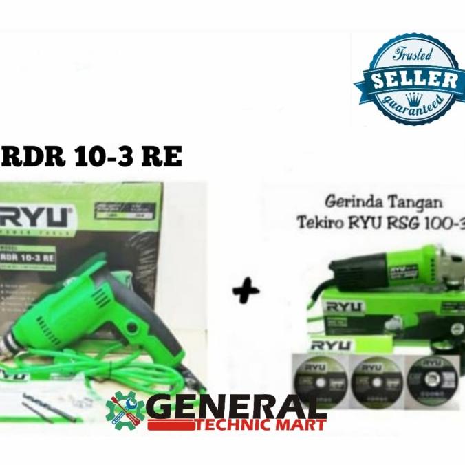 Paket Mesin Bor Listrik 10 Mm Ryu & Mesin Gerinda 4" Ryu