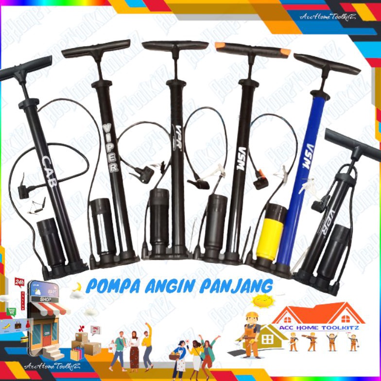 [PROMOGP5K] Pompa Angin Sepeda Motor Mobil Tabung Meter Black ASLI ORIGINAL 100% ORI / VPR/VIPER/VSM