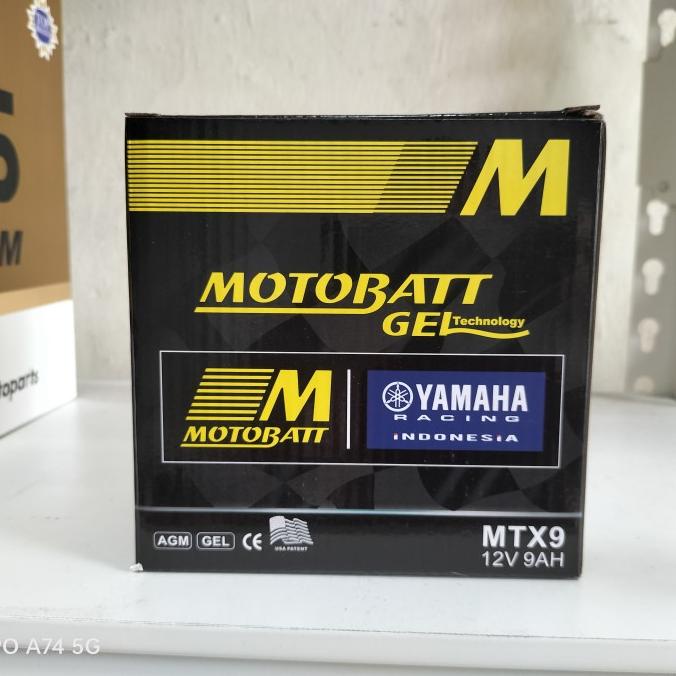 Aki motor Bajaj Pulsar 180 Motobatt MTX9 Aki kering/Aki Gel