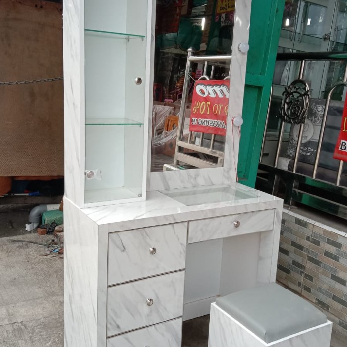 Terlaris Meja Rias Hpl Lampu, Meja Rias Minimalis, Meja Rias Lampu, Hpl