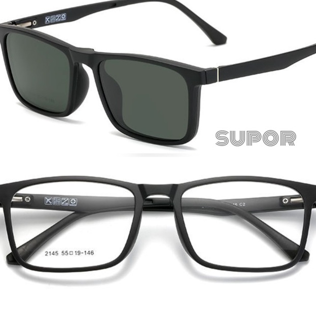 Diskon Kacamata Korea FF25 Clip On Polarized ORIGINAL Full Frame Minus Pria