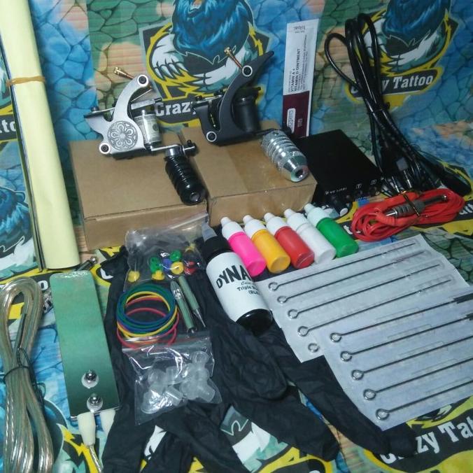 2 mesin tato coil satu set kumplit tatto kid termurah