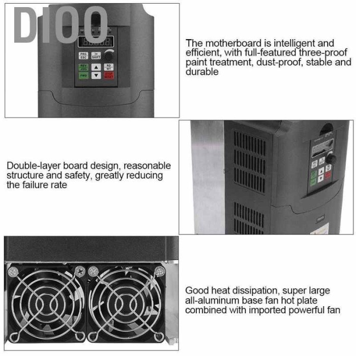 NEW SERIES VFD INVERTER 7.5KW 10HP INPUT 220V 1 PHASE OUTPUT 380V 3 PHASE ORI ORIGINAL TERBARU