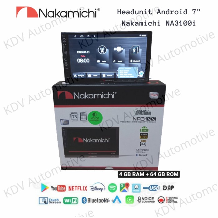Headunit Android Nakamichi NA 3100i 7" Inch Ram 4/64 GB star