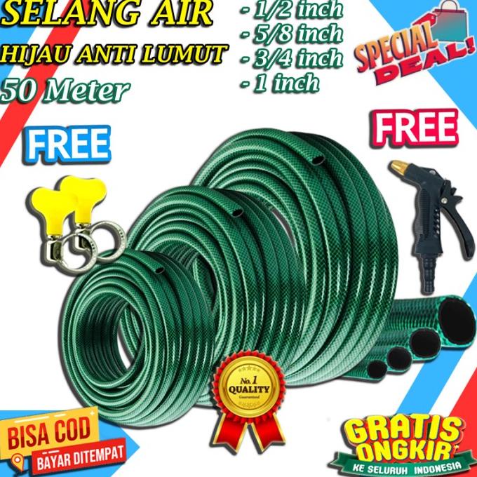 SELANG AIR BENANG TAMAN SELANG HIJAU ANTI LUMUT 50 METER