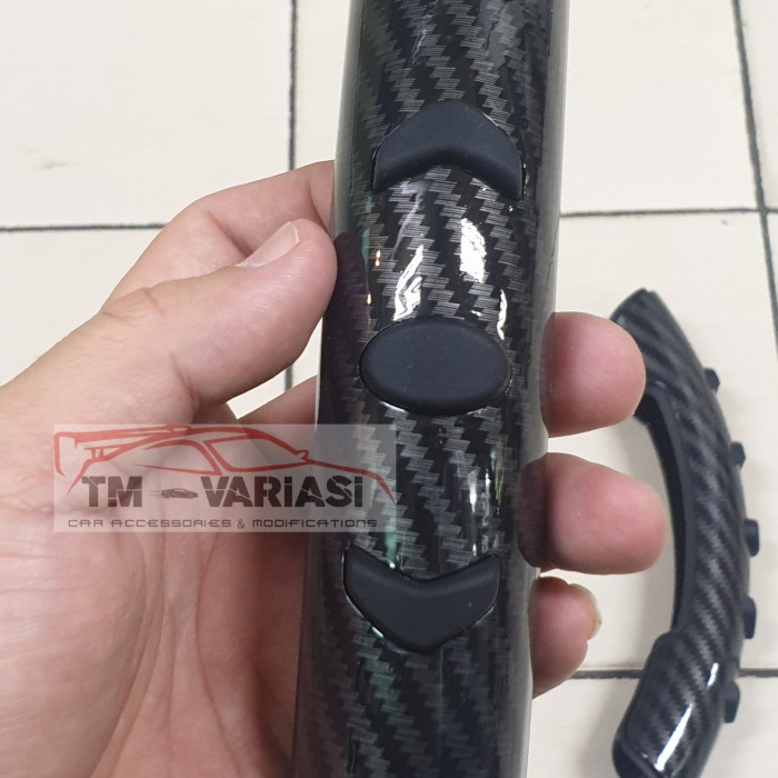 4D Cover Sarung Pelindung Stir Mobil Hitam Carbon Anti Slip