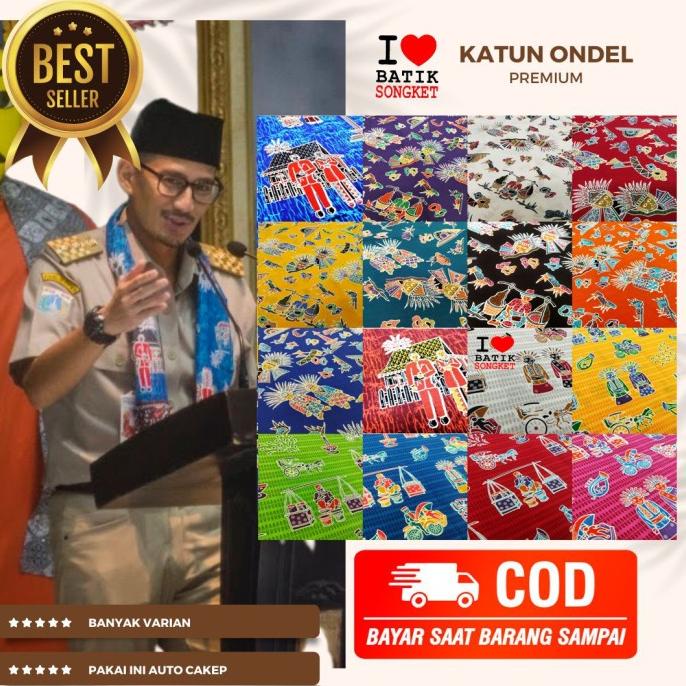 katun ondel bahan kain batik adat betawi monas jakarta halus premium