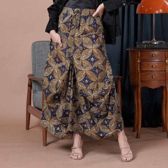 NONA RARA-Adara Indigo P0146,rok kerja batik wanita modern