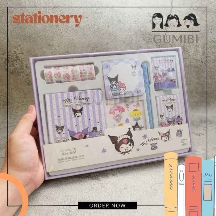 

JURNAL 7 IN 1 MELODY KUROMI CINNAMOROL PAKET ALAT TULIS 7 IN 1 TERLUCU