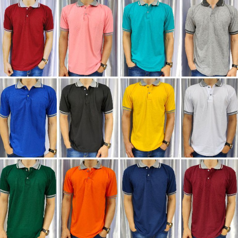 Di Borong yuk Kaos Kerah polos lakos lengan pendek uk M L XL XXL XXXL Grosir lagi