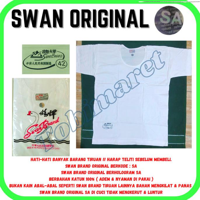 KAOS DALAM OBLONG PRIA SWAN BRAND ORIGINAL KATUN 38-40-42 ISI 6PCS
