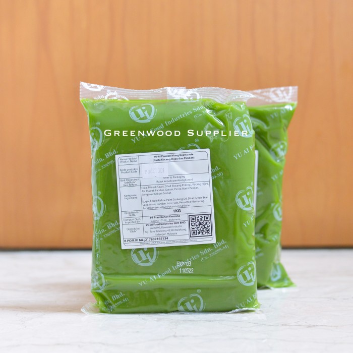 

Yu Ai Pandan Mung Bean Paste / Pasta Pandan Kacang Hijau -1KG