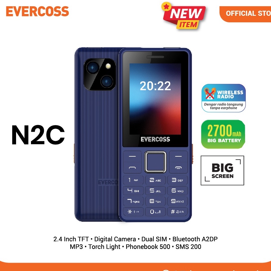 Best Product Evercoss N2C featured phone Garansi resmi Model Baru