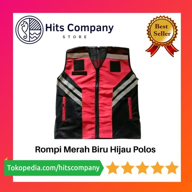 Rompi Merah Hijau Biru Polos Safety Patwal Polisi Ambulance Security