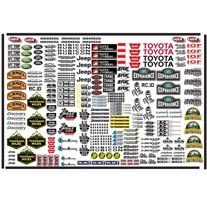 Sticker Decal RC Adventure Transparant Anti Air ukuran A3