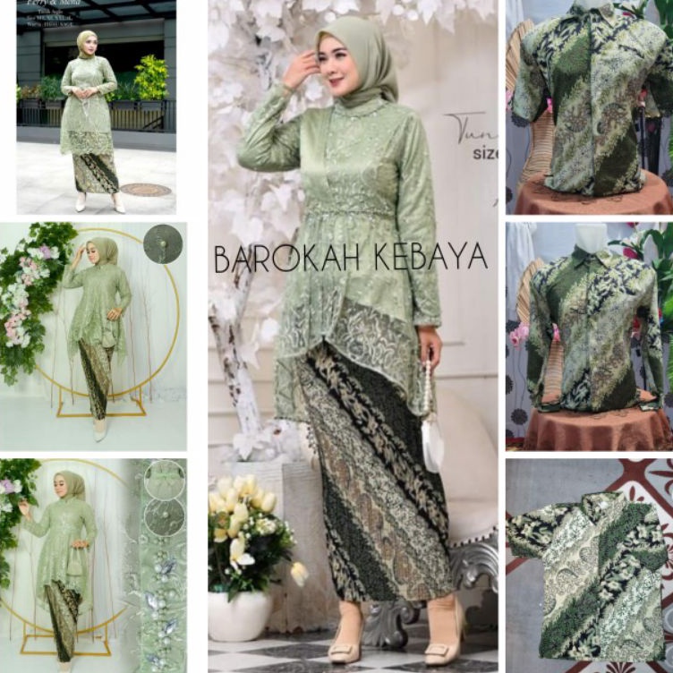 ➹→❆❂ KEBAYA COUPLE KELUARGA/KEBAYA SAGE GREEN/COUPLE KEBAYA BATIK/KEBAYA MODEL TERBARU