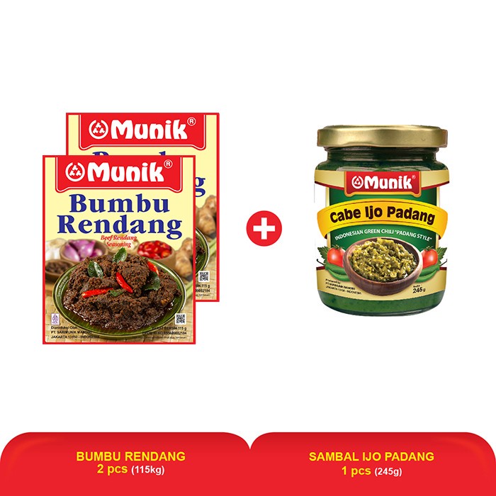 

Minangkabau Food Style (2Pcs Bumbu Rendang Munik & Sambal Ijo Padang)