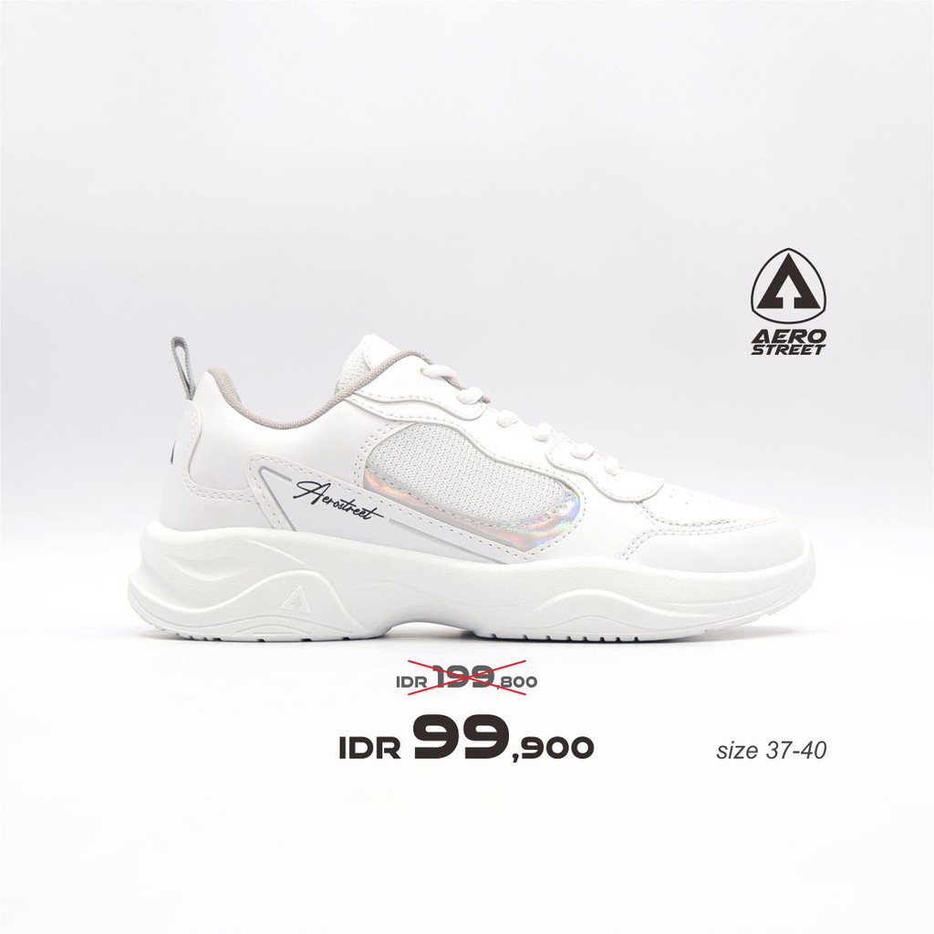 Aerostreet 37-40 Ivy Putih - Sepatu Sneakers Casual Sekolah Wanita Aero Street 21CC02