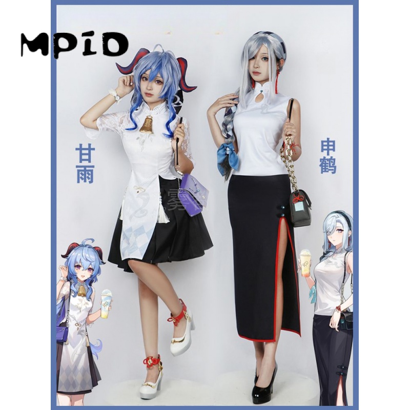 【MPID】Genshin Impact Copslay HEYTEA Ganyu Costume Shenhe Kostum Dress Seragam Cheongsam Ganyu Wig Sh