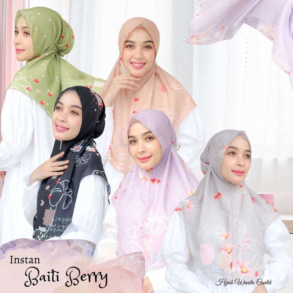 ㊞ Hijabwanitacantik - Instan Baiti Berry | Hijab Instan | Jilbab Instan ど