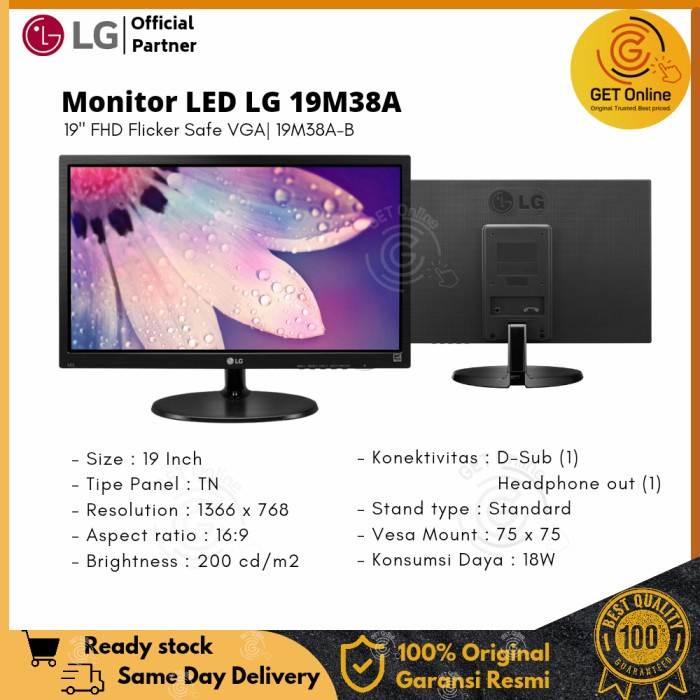 Monitor LED LG 19" - 19M38A-B