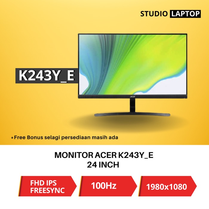 Acer K243Y_E Monitor 24 INCH 100Hz 1ms FHD IPS FREESYNC VGA HDMI