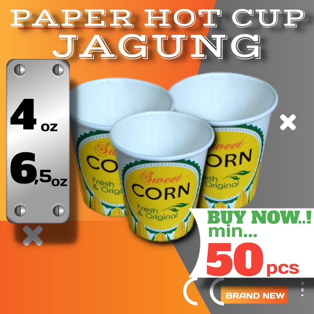 IQWF-66 Tempat Gelas Cangkir Mug Paper Hot Cup Kertas Plastik Jagung Jasuke Kopi Murah Mini 4 Oz 6,5 Oz 120 ml 190 ml Sale of Month