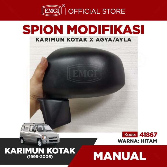 Modifikasi Spion Mobil Karimun Kotak housing Agya / Ayla - Manual