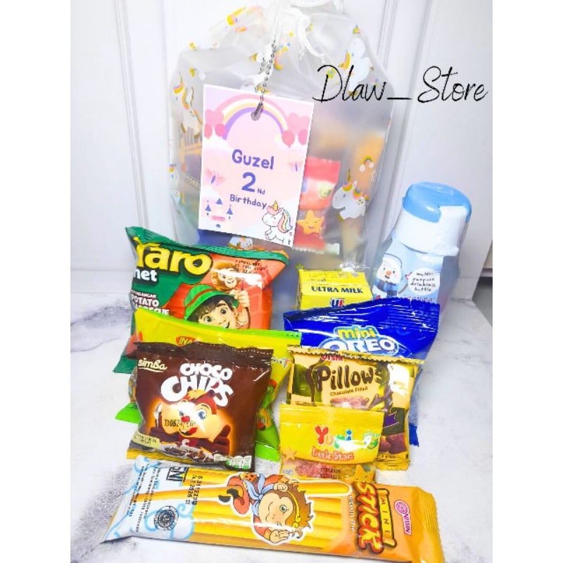 

YQLX1679 Paket Snack Ulang Tahun+Botol Sovenir Free card kemasan pouch