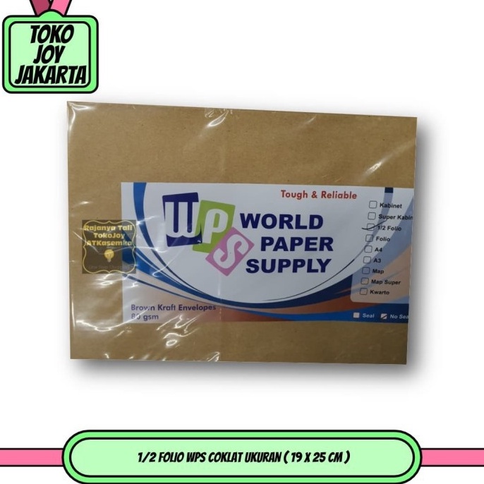 

Dijual 1/2 FOLIO WPS Coklat Ukuran ( 19 x 25 cm ) 09R