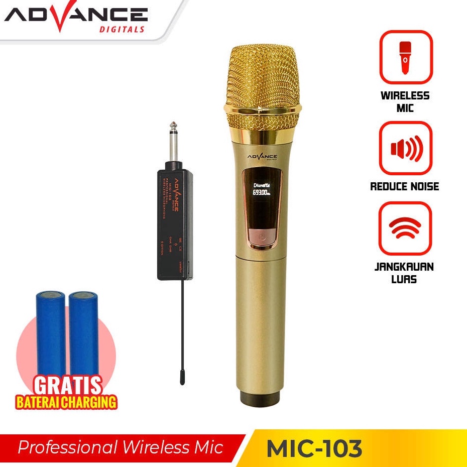 ➦KgI 【READY STOCK】 Advance Professional Wireless Microphone Single Mikropon  Garansi Resmi Advance 1