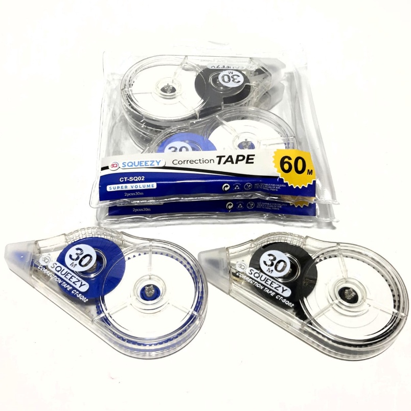 

7846 Harga Grosir ( 1packs/2pcs ) Correction Tape CT-SQ02 Ukuran 60m 100