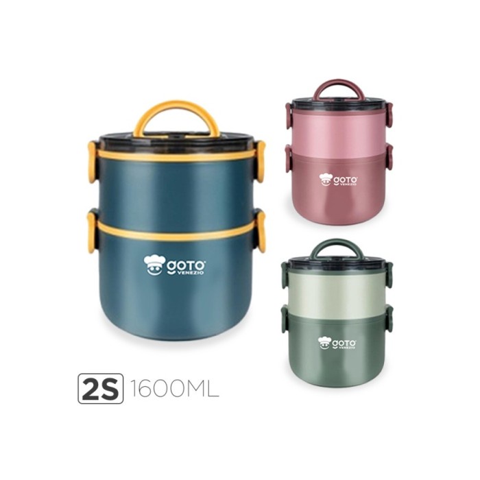 VENEZIO KOTAK MAKAN BEKAL ANTI TUMPAH LUNCH BOX SET RANTANG SUSUN