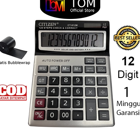 

➞Terbaru❉➝ Kalkulator CT-912M 12 Digit - Calculator Check Dual 2 Power I60 ➧