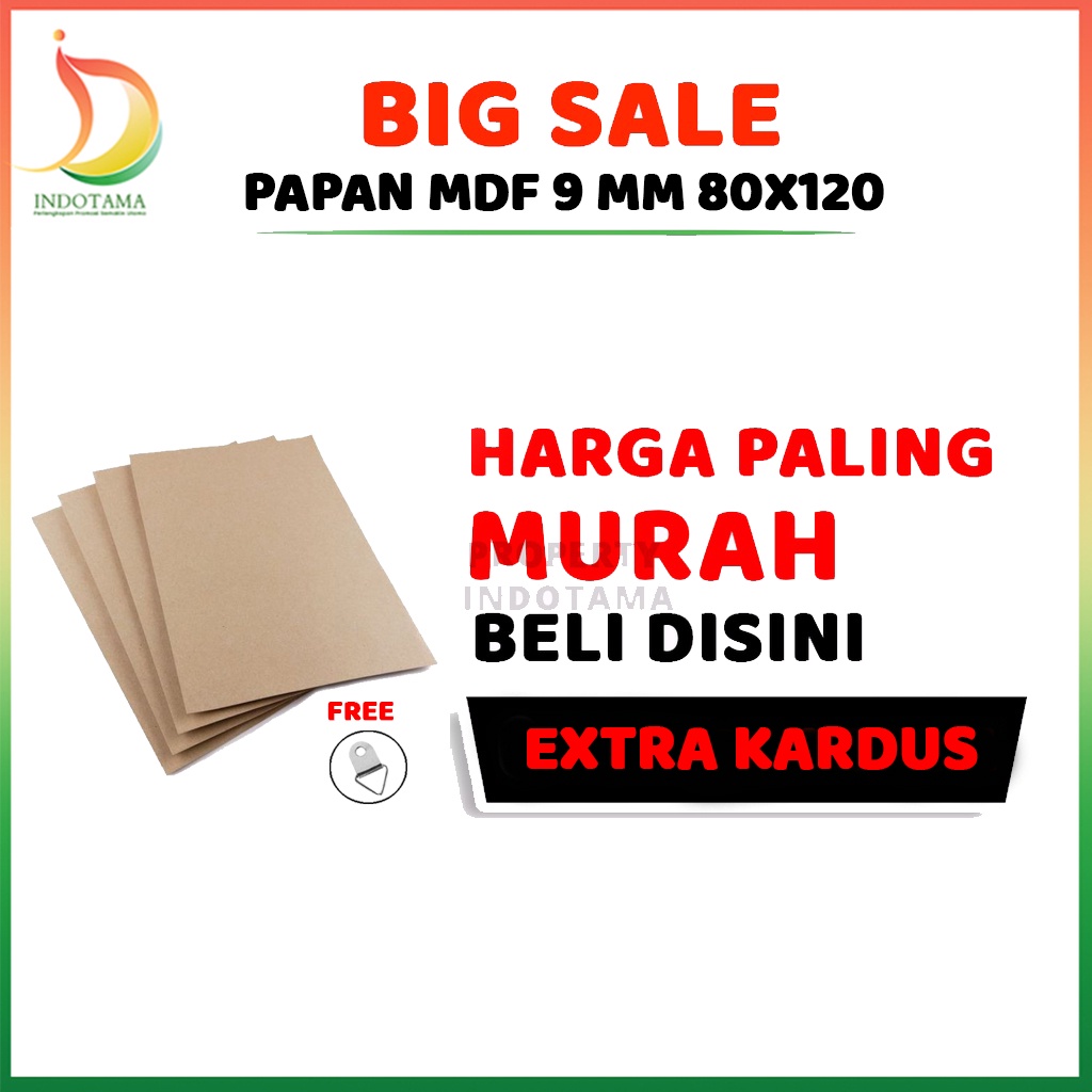 Papan Kayu MDF 80x120 cm Tebal 6mm Papan MDF 80 x 120 cm Cokelat List Hitam 9 mm