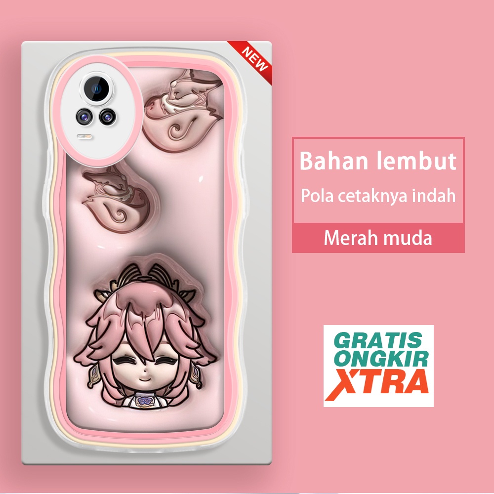 Vivo V17 Pro V20 2021 v21 v21s V23E V5 LITE V5S V9 Y85 S1 T1 Pro 5G  Casing Ponsel  Pola Genshin imp