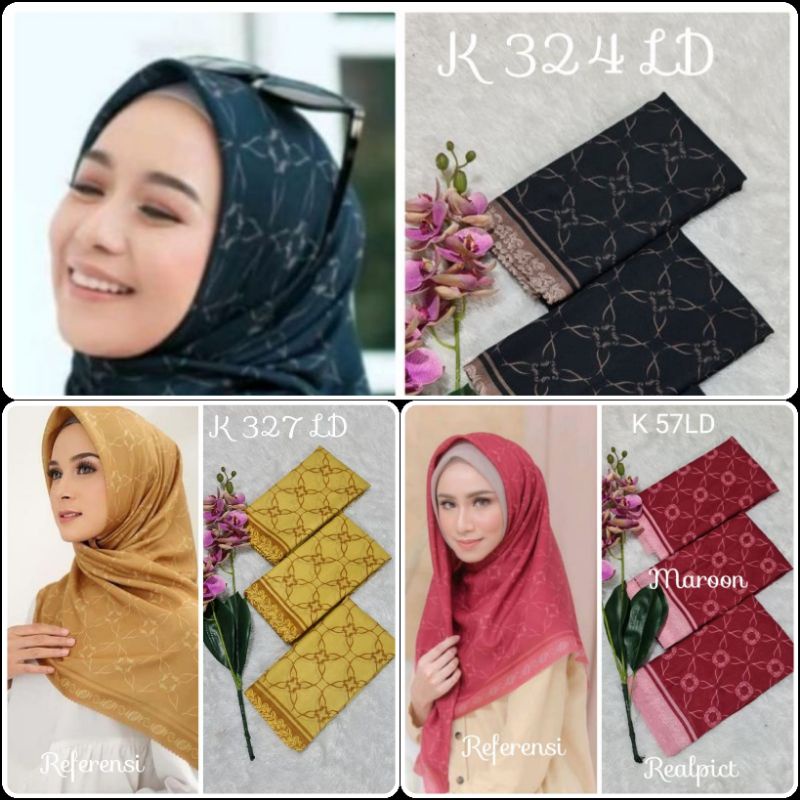 Jilbab voal motif lasercut hijab motif premium (harga grosir)