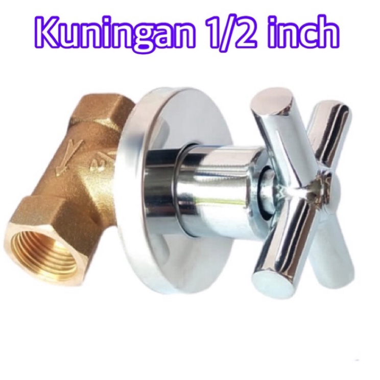 ｀ Hs Promo STOP KERAN SHOWER TANAM TEMBOK WALL SHOWER SHOWER TEMBOK Stop kran tanam kuningan asli/st