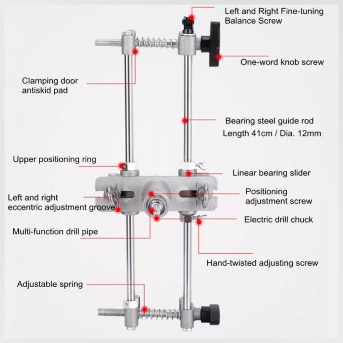 Mortiser Door Lock Fitting Jig Kit Tool Lobang Pintu Kayu