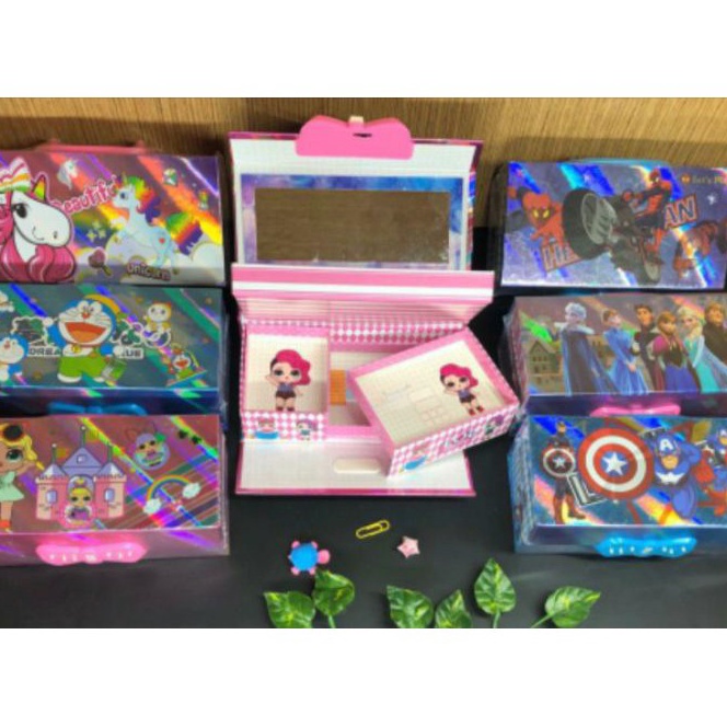 

(☎O-㊖UP> kotak pensil KODE 3 TINGKAT metalik 3dimensi/pencil case password/kotak pin siap.dikirim.!