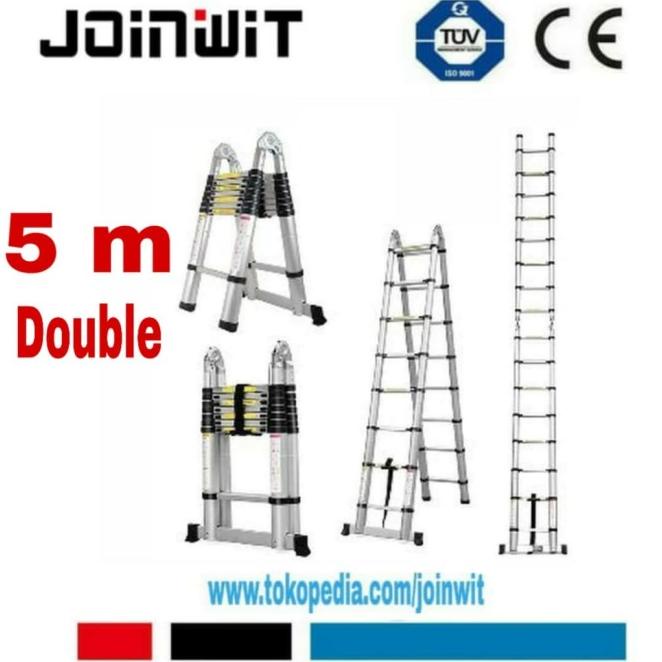 Tangga Lipat Aluminium Teleskopik 5M Double