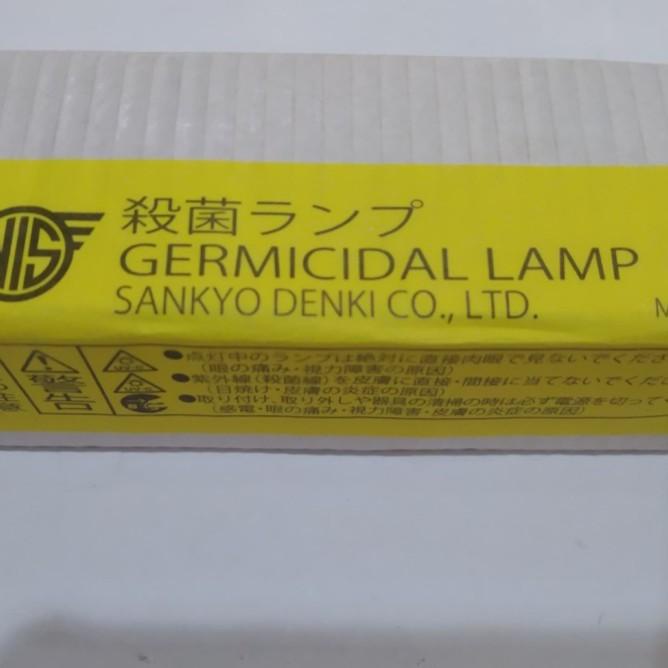 Lampu UV Germicidal Sankyo Denki G20T10 20W, UVC 253.7 nm, Panjang 588.5 mm, Kualitas Jepang
