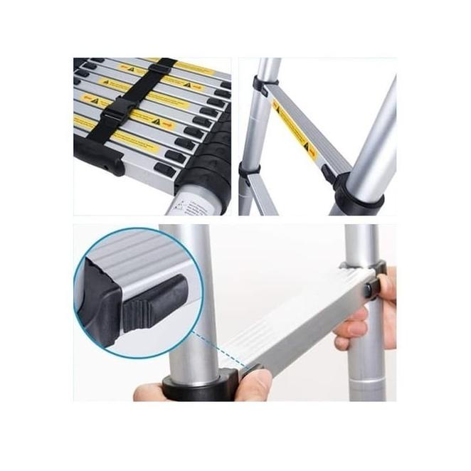 Tangga Teleskopik Double Alumunium 8.2 M /Tangga Lipat 4.1M + 4.1M