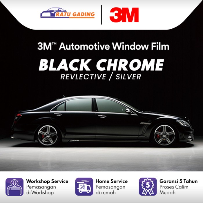 Para- Kaca Film 3M Black Chrome / Silver