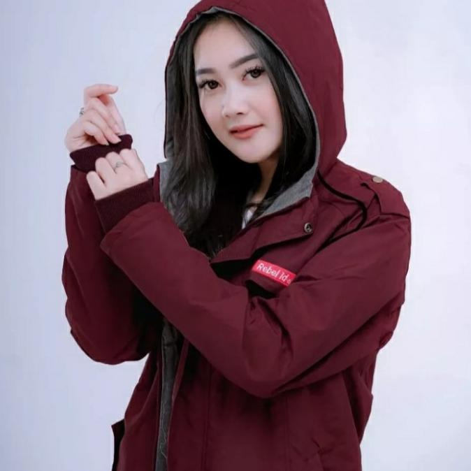 Jaket Parasut Wanita Anti Air Jacket Motor Cewek Outdoor Kekinian