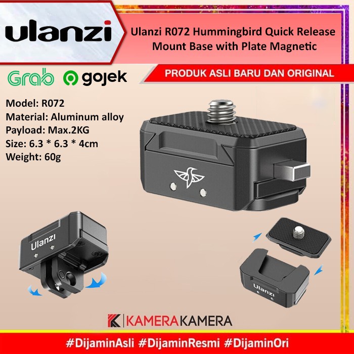 ULANZI R072 HUMMINGBIRD QUICK RELEASE MOUNT BASE WITH PLATE MAGNETIC
