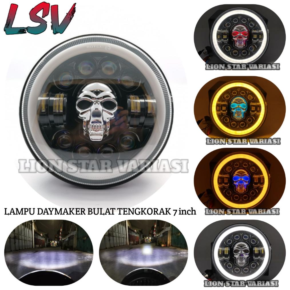 DAYMAKER 7 INCH 12 LED TENGKORAK Lampu Daymaker Inch Model TENGKORAK 12 LED ASLI IMPORT TAFT CARRY K
