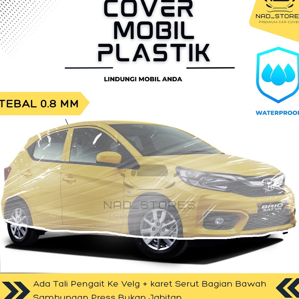 _ Rz Sarung Mobil Plastik Brio Body Cover Mobil Transparan Bening Brio PE8 ✳